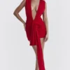 Aliza Cherry Gathered Mini Dress Aliza Cherry Gathered Mini Dress
