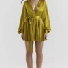 Allegra Chartreuse Pleated Shirt Dress Allegra Chartreuse Pleated Shirt Dress