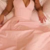 Allena Pink Stretch Cotton Halter Midi Sundress