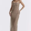 Alondra Cafe Au Lait Beaded Maxi Dress – Limited Edition Alondra Cafe Au Lait Beaded Maxi Dress – Limited Edition