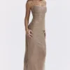 Alondra Cafe Au Lait Beaded Maxi Dress – Limited Edition Alondra Cafe Au Lait Beaded Maxi Dress – Limited Edition