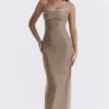 Alondra Cafe Au Lait Beaded Maxi Dress – Limited Edition Alondra Cafe Au Lait Beaded Maxi Dress – Limited Edition