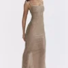 Alondra Cafe Au Lait Beaded Maxi Dress – Limited Edition Alondra Cafe Au Lait Beaded Maxi Dress – Limited Edition