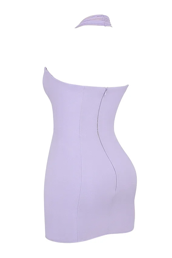 Alyssa Orchid Crepe Plunge Mini Dress Alyssa Orchid Crepe Plunge Mini Dress