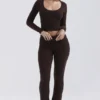 Ama Chocolate Cashmere Blend Trousers