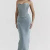 Amadi Cool Blue Floor Length Maxi Skirt