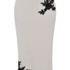 Amal Champagne Beaded Midi Skirt
