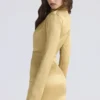 Amala Gold Long Sleeve Satin Mini Dress Amala Gold Long Sleeve Satin Mini Dress