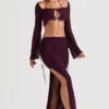Amalfi Prune Cutout Maxi Skirt