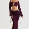 Amalfi Prune Cutout Maxi Skirt