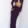 Amalfi Prune Cutout Maxi Skirt