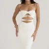 Amalia Ivory Satin Cutout Corset Dress Amalia Ivory Satin Cutout Corset Dress