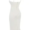 Amalia Ivory Satin Cutout Corset Dress Amalia Ivory Satin Cutout Corset Dress