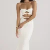 Amalia Ivory Satin Cutout Corset Dress Amalia Ivory Satin Cutout Corset Dress
