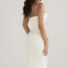 Amalia Ivory Satin Cutout Corset Dress Amalia Ivory Satin Cutout Corset Dress