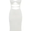 Amalia Ivory Satin Cutout Corset Dress Amalia Ivory Satin Cutout Corset Dress