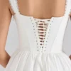 Amara White Stretch Cotton Corset Midi Dress