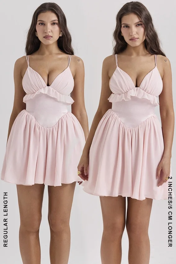Amaris Ballerina Pink Baby Doll Mini Dress Amaris Ballerina Pink Baby Doll Mini Dress