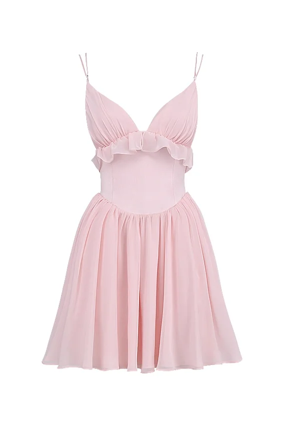 Amaris Ballerina Pink Baby Doll Mini Dress Amaris Ballerina Pink Baby Doll Mini Dress