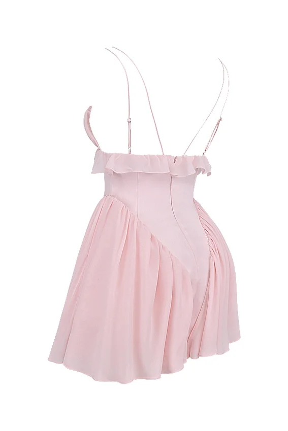 Amaris Ballerina Pink Baby Doll Mini Dress Amaris Ballerina Pink Baby Doll Mini Dress