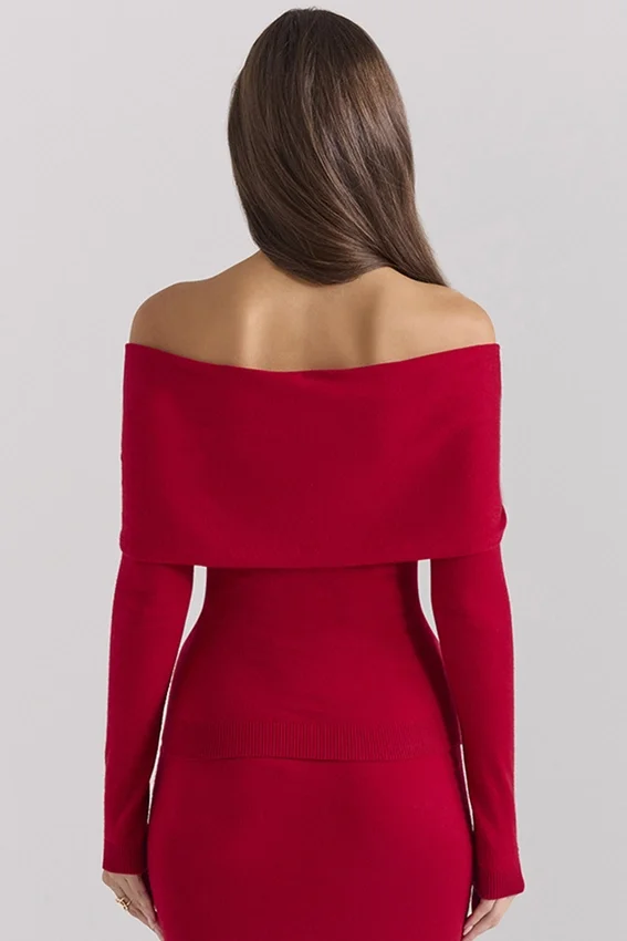 Amaryllis Holly Red Cashmere Blend Sweater Amaryllis Holly Red Cashmere Blend Sweater