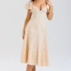 Amaya Cream Tea Broderie Anglais Midi Dress Amaya Cream Tea Broderie Anglais Midi Dress