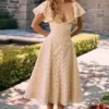 Amaya Cream Tea Broderie Anglais Midi Dress Amaya Cream Tea Broderie Anglais Midi Dress