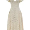 Amaya Cream Tea Broderie Anglais Midi Dress Amaya Cream Tea Broderie Anglais Midi Dress