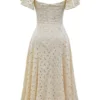 Amaya Cream Tea Broderie Anglais Midi Dress Amaya Cream Tea Broderie Anglais Midi Dress