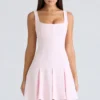 Amelie Ballerina Pink Stretch Crepe Mini Dress Amelie Ballerina Pink Stretch Crepe Mini Dress