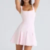 Amelie Ballerina Pink Stretch Crepe Mini Dress Amelie Ballerina Pink Stretch Crepe Mini Dress