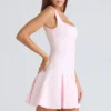 Amelie Ballerina Pink Stretch Crepe Mini Dress Amelie Ballerina Pink Stretch Crepe Mini Dress
