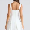 Amelie Vintage Ivory Stretch Crepe Mini Dress Amelie Vintage Ivory Stretch Crepe Mini Dress