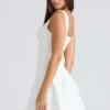 Amelie Vintage Ivory Stretch Crepe Mini Dress Amelie Vintage Ivory Stretch Crepe Mini Dress