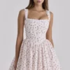 Ami White Rose Print Cotton Corset Mini Dress Ami White Rose Print Cotton Corset Mini Dress