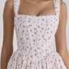 Ami White Rose Print Cotton Corset Mini Dress Ami White Rose Print Cotton Corset Mini Dress