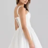 Ami White Stretch Cotton Corset Mini Dress