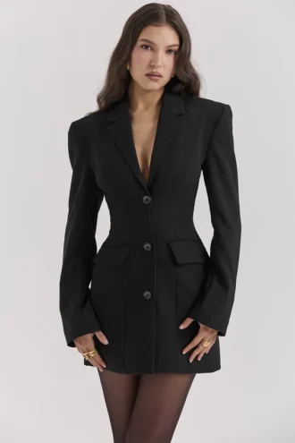 Amia Black Blazer Mini Dress
