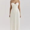 Amorata Ivory Pleated Maxi Dress Amorata Ivory Pleated Maxi Dress