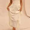 Amorata Ivory Pleated Maxi Dress Amorata Ivory Pleated Maxi Dress