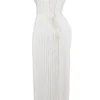 Amorata Ivory Pleated Maxi Dress Amorata Ivory Pleated Maxi Dress