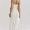 Amorata Ivory Pleated Maxi Dress Amorata Ivory Pleated Maxi Dress
