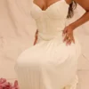 Amorata Ivory Pleated Maxi Dress Amorata Ivory Pleated Maxi Dress