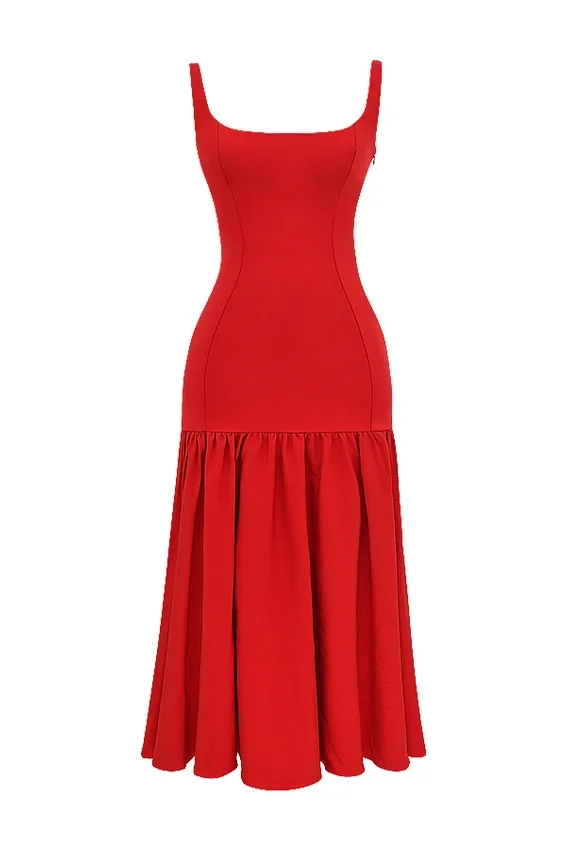 Amore Scarlet Dropped Waist Midi Dress Amore Scarlet Dropped Waist Midi Dress
