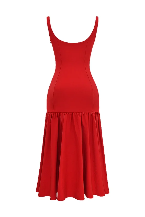 Amore Scarlet Dropped Waist Midi Dress Amore Scarlet Dropped Waist Midi Dress