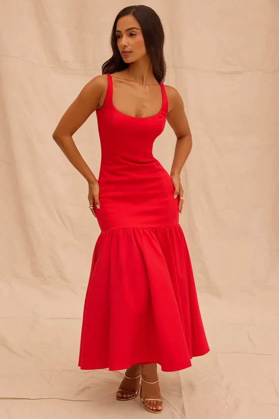 Amore Scarlet Dropped Waist Midi Dress Amore Scarlet Dropped Waist Midi Dress