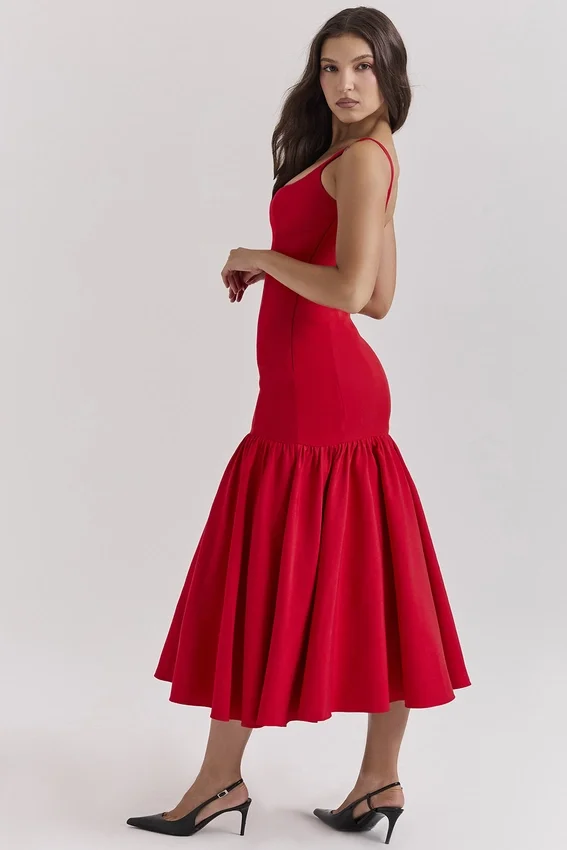 Amore Scarlet Dropped Waist Midi Dress Amore Scarlet Dropped Waist Midi Dress