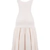 Amore Vintage Cream Dropped Waist Midi Dress Amore Vintage Cream Dropped Waist Midi Dress