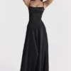 Anabella Black Lace Up Maxi Dress Anabella Black Lace Up Maxi Dress