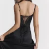 Anabella Black Lace Up Maxi Dress Anabella Black Lace Up Maxi Dress